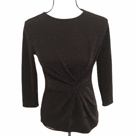 Ann Taylor Women’s Shimmer Twist Top Metallic XS - Picture 3 of 6